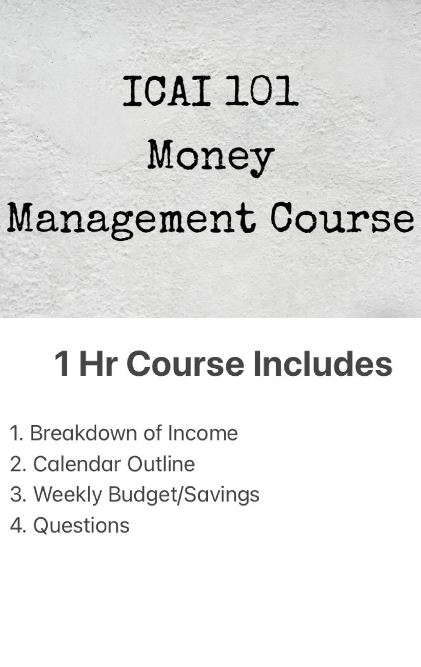 ICAI 101: Money Management Course 1 on 1 Call